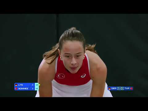 Eva Lys (GER) vs Zeynep Sonmez (TUR) // 2-6 6-4 0-6 // Billie Jean King Cup // Play-Offs