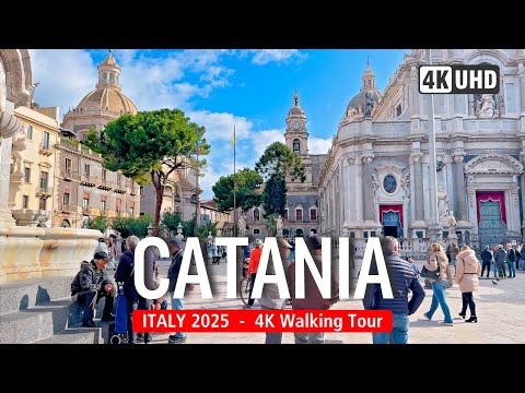 CATANIA Walking Tour 🇮🇹 🌋 "Baroque Beauty" ✨ SICILY Walk (4K60)