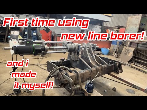 FIRST time using the self made line boring machine! JCB TM headstock repair.