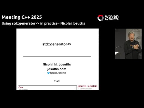 C++23: using std::generator and coroutines in practice - Nicolai Josuttis - Meeting C++ 2025