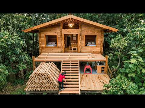 Talented girl unexpectedly builds her dream villa in the forest in 250 days.| by @Free Life
