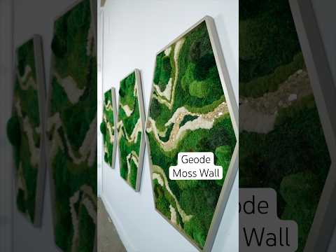 My Geode Moss Wall with gold glass mosaic ✨ #mosswall #greenwall #artinstallation #mosaic #greenery