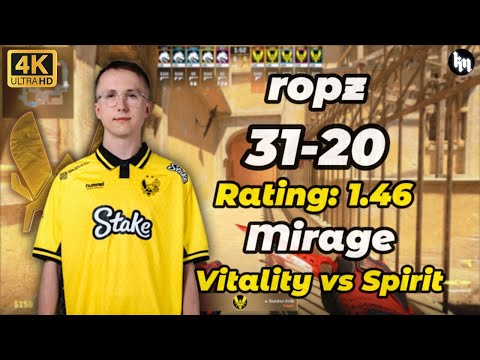 ropz (31-20) Vitality vs Spirit (Mirage) | StarLadder Budapest Major 2025 #cs2 #ropz