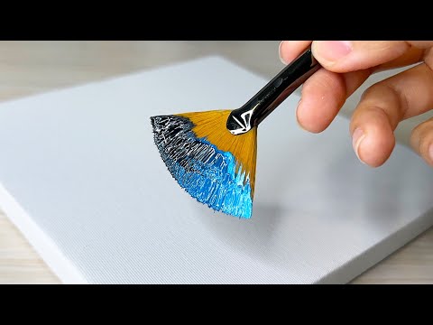 Easy Mountain Winter Cabin & Fox Painting🦊❄️/ Acrylic Painting for Beginners