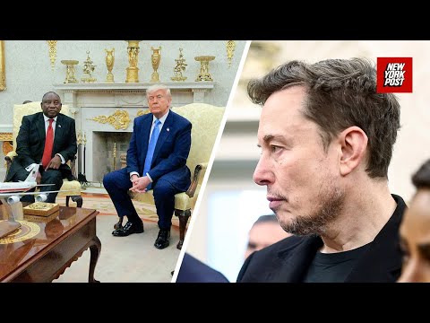 Watch Elon Musk’s reaction during Trump’s heated South Africa meeting in Oval Office