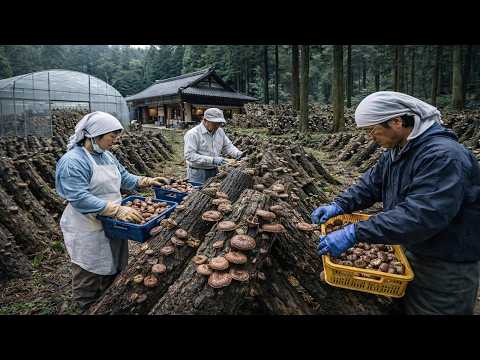From Forest Logs to Market | Japanese Shiitake Mushroom Farming and Mountain Harvesting (Full)