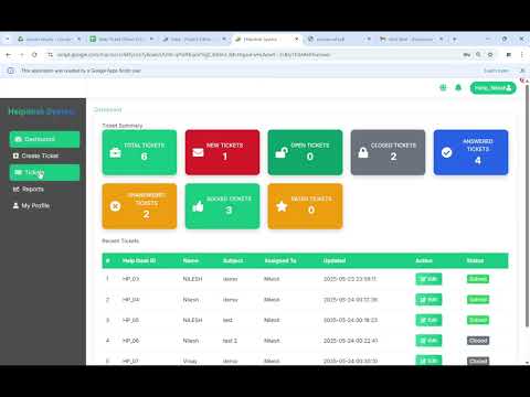 Web-Based Helpdesk Ticket System using Google Apps Script and HTML/CSS/JavaScript! Crud