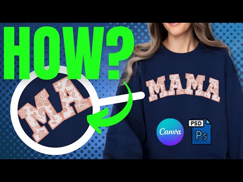 How To Create Patterned Text With Canva And Photoshop | Print On Demand Design Tutorial