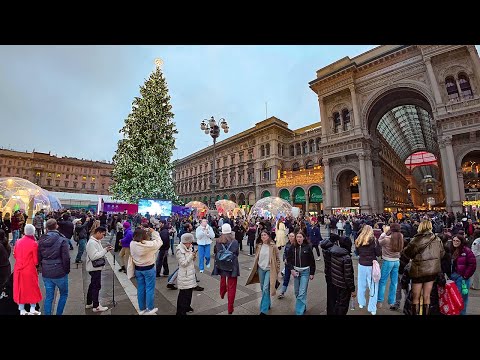 MILAN ITALY CHRISTMAS 2025 | 4K 60FPS 🎄 DAZZLING LIGHTS,  CHRISTMAS MARKETS  – 20 December 2025