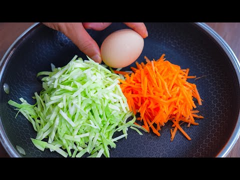 Cabbage, Carrots with eggs is better than meat! Easy and so Delicious breakfast! Cabbage recipes