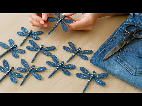 Turn old jeans into a brooch - Brooch