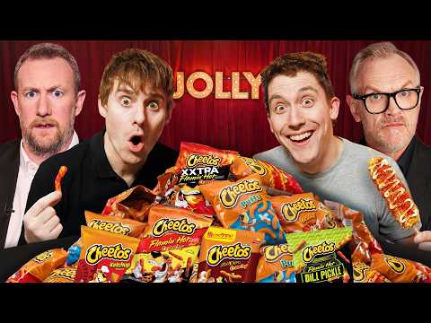 British Comedians try EVERY type of Cheeto! (ft. Greg Davies & Alex Horne)