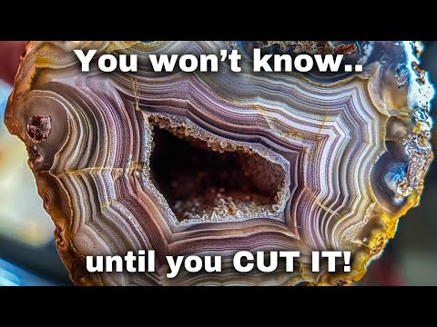 Unlocking HIDDEN beauty by cutting Agates open!