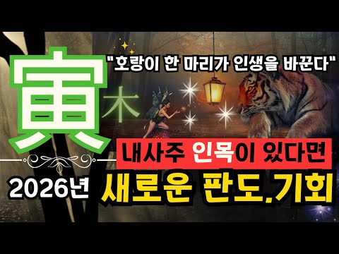 ✨내 사주[寅木] 인목! 호랑이 한마리가 성공을 부른다-횡재수 폭발,1인 사업,창업가