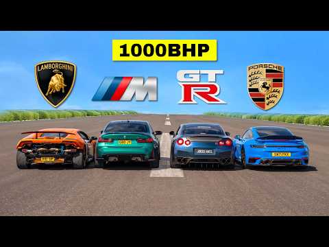 KING OF THE STREETS.. 1000HP HURACAN v GTR v TURBO S v M3