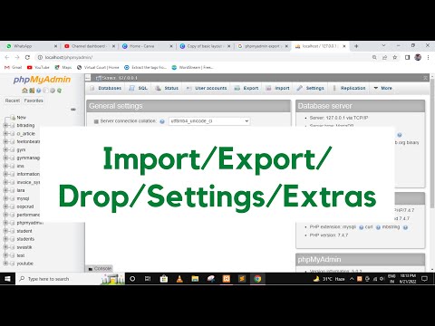 Import Export table in phpMyadmin in MySQL || MySQL Tutorial for beginners in Hindi - 35