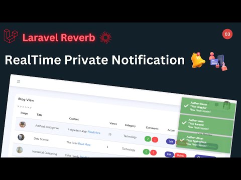 Realtime Private Notifications in Laravel 11 with Reverb - Step by Step Tutorial🔥🚀