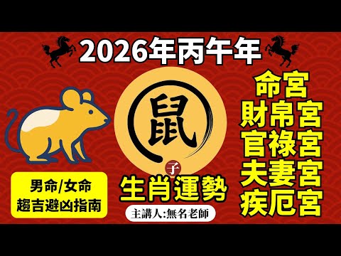 【🐭屬鼠生肖必看】2026年生肖鼠流年運勢預測｜【2026丙午年生肖運程EP.7】👉@594sway｜搜尋：無名老師