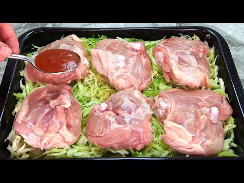 ❗I've never eaten such delicious chicken with cabbage! A simple recipe for dinner in the oven😋🔝