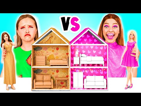 Nhà Búp Bê Nghèo vs Giàu | Trang Trí Phòng Búp Bê