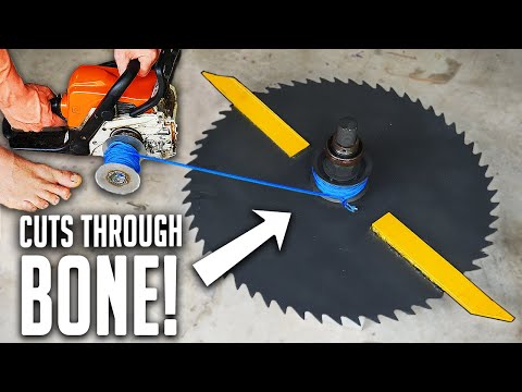 World's Largest Beyblade - Powered By A Chainsaw!