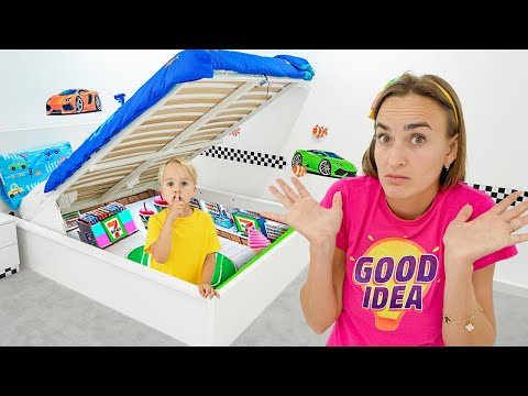 क्रिस ने एक गुप्त 7-11 कमरा बनाया - बच्चों के लिए मजेदार कहानियाँ