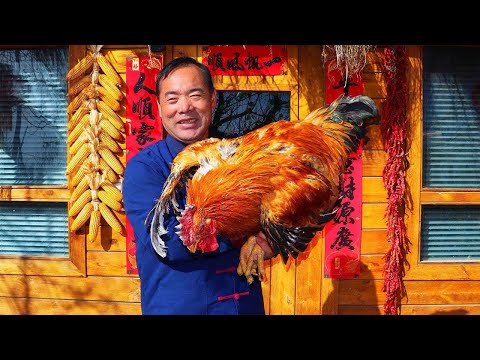 Whole Chicken Cooked with Pork Intestine! Spicy Stew in Huge Pot! | Uncle Rural Gourmet