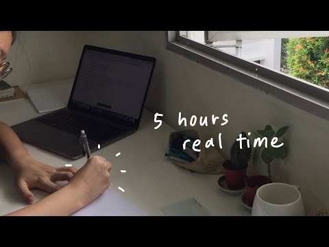 5 hour study with me | no music, real time