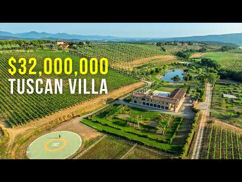 EXPLORE this $32M Italian Estate | 84 Acres of Vineyards, Olive Grove, Stables, and even a Helipad!
