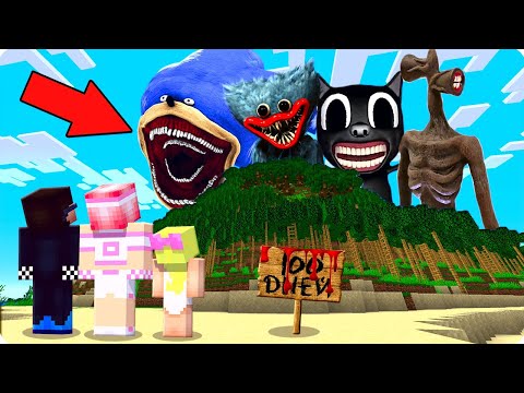😱МЫ ПРОВЕЛИ 100 ДНЕЙ НА ОСТРОВЕ С МОНСТРАМИ В МАЙНКРАФТ! ШЕДИ ЛЕСКА И НУБИК СБОРНИК MINECRAFT