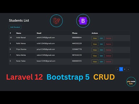 😯Laravel 12 Bootstrap 5 CRUD | Laravel 12 CRUD | Laravel 12 CRUD Tutorial for Beginners