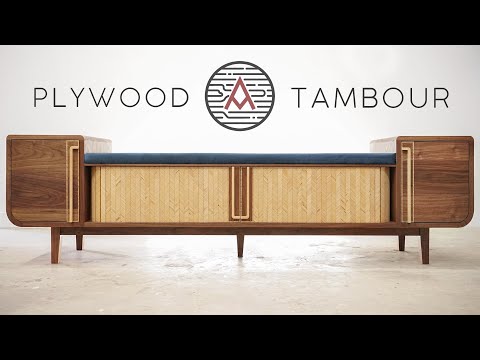 Patterned Plywood Tambour Bench