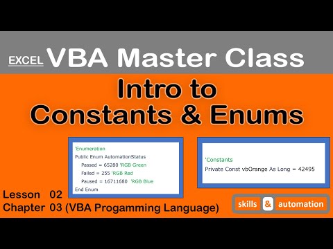 Constants & Enumerations || Excel VBA Master Class || 3.2