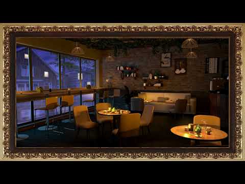 Cozy Rainy Night Cafe in 4K | Frame TV Art Screen Saver | Frame Studio 4K