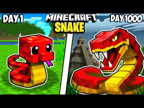 I Survived 1000 Days as a SNAKE in Minecraft