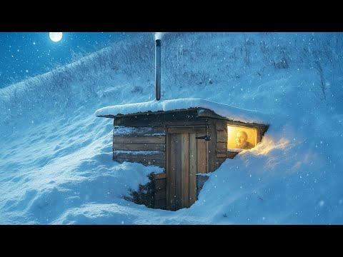INCREDIBLE CONSTRUCTION OF A WARM DUGOUT FOR HARSH WINTER IN THE WILD FOREST. FROM START TO FINISH!