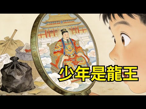 拾荒少年在廢井底摸到壹面青銅古鏡，照見自己身穿龍袍坐于雲殿；當夜暴雨傾盆，東海掀起百丈巨浪，龍女踏浪而來跪地泣訴：“陛下，您終于想起我們了嗎？” #民間故事 #故事頻道 #感人故事 #情感