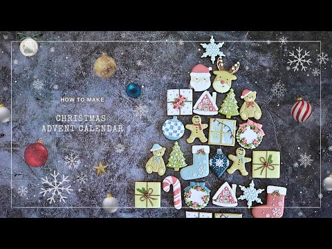 [Christmas Advent Calendar] Make a cute advent calendar with icing cookies | Santa | Reindeer