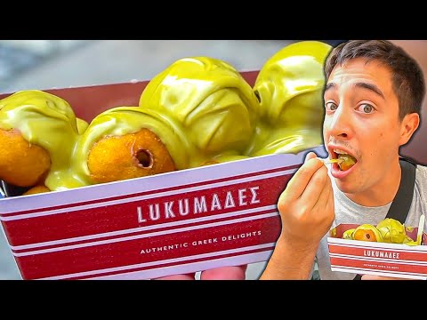 15 Greek STREET FOODS in Athens, Greece!! LOUKOUMADES, SOUVLAKI, GYRO + BBQ LAMB CHOPS!!