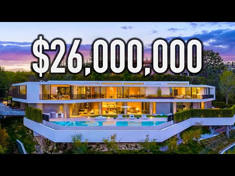 Touring a Modernistic Bel Air Mega Mansion with a Glass Elevator!