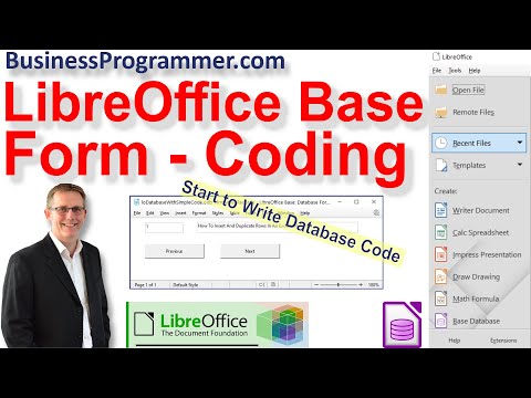 Code In LibreOffice Base - Simple Form