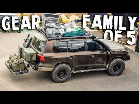 FULL CAMPING LOADOUT For A Family Of 5 Plus 2 Dogs In A Land Cruiser - Driveway Breakdown