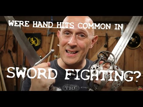 How often were HANDS WOUNDED in real SWORD FIGHTING?