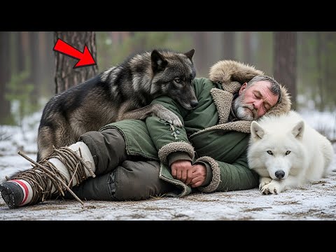 Он рухнул в лесу — Его спасли только два волка