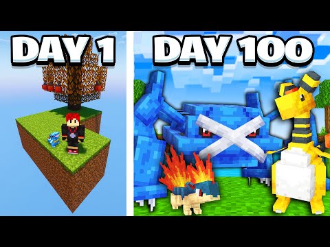I Spent 100 Days in Minecraft Pokemon SkyBlock! (Cobblemon)