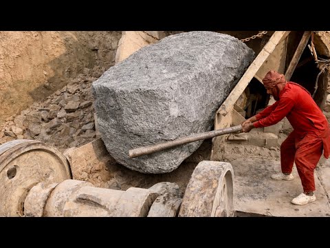 Blood, Sweat & Stone: How Rock Crusher Workers Push Through Everything!!!#dangerous ☠️👹😱☠️