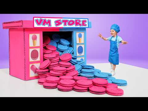 Pink vs Blue Oreo Challenge 🎀 Pink vs Black Wednesday Mermaid Stories for Kids