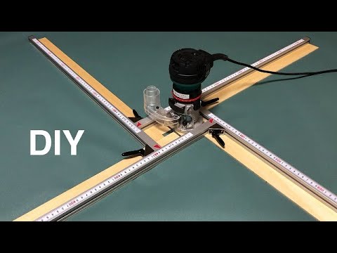 トリマーガイド　シンプルで便利！アルミフレームでトリマーガイドを作ってみました。Adjustable trimmer template jig for square hole.