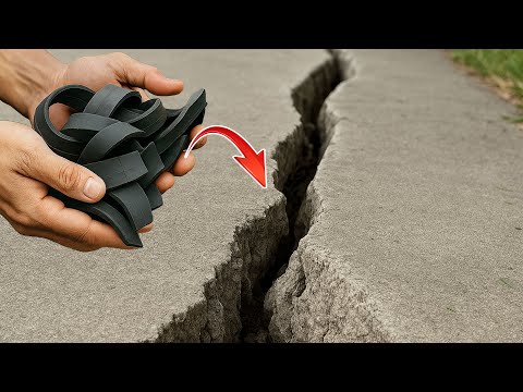 Never Throw Old Tire Rubber In The Trash! Easy Way To Make Concrete Crack Filler