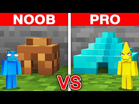 Minecraft NOOB vs PRO: SAFEST TINY HOUSE BUILD CHALLENGE